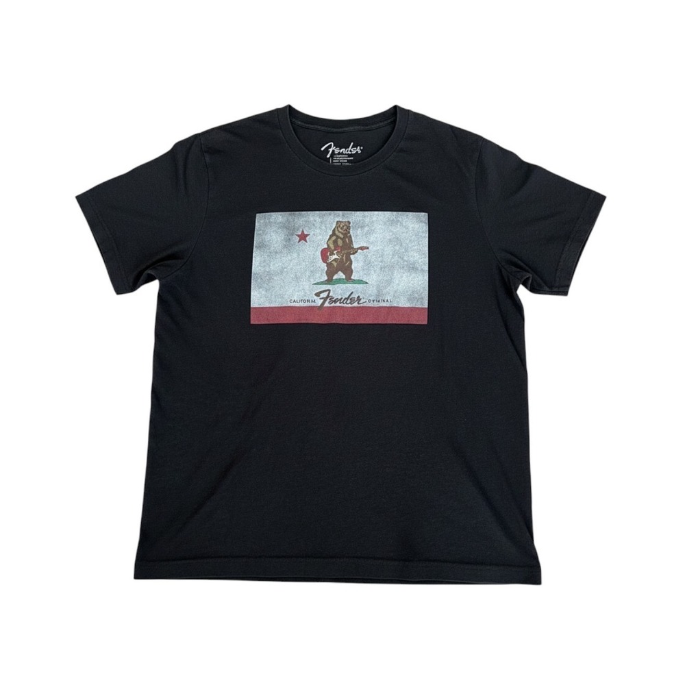 Fender California Bear Guitar Graphic T-Shirt XL Black Rocker
